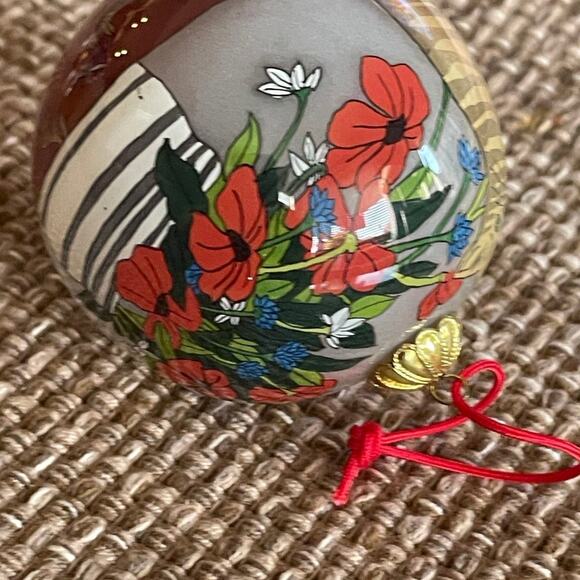 Blown glass Cat Christmas Ornament handpainted reverse art - Picture 7 of 10